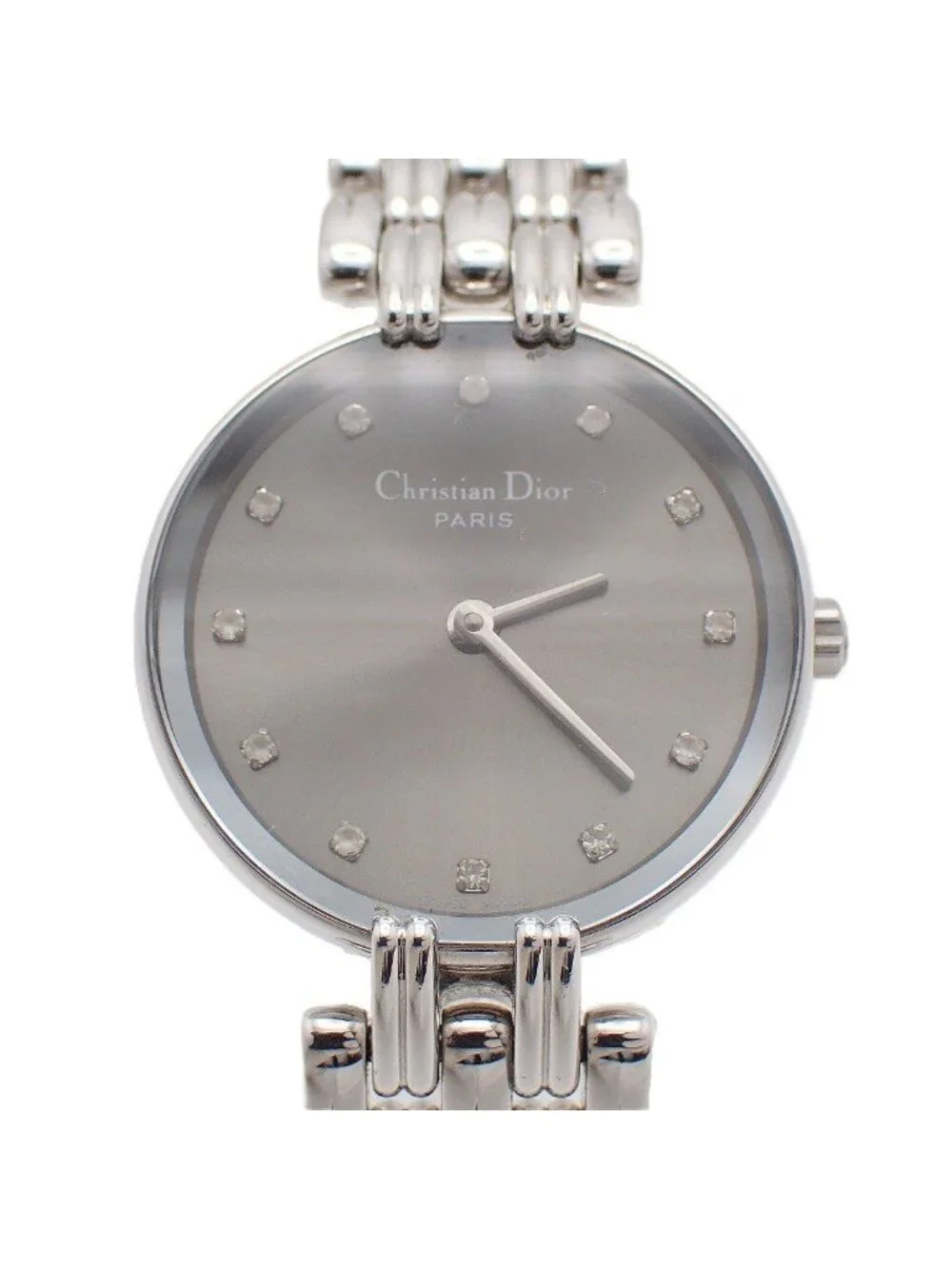 Dior Baguilla Quartz Watch 12 Gray Dial D with P Diamond 44